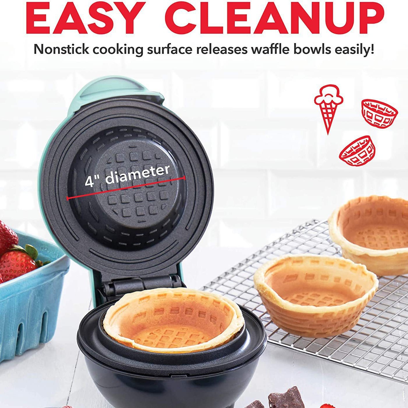 Mini máquina eléctrica para ha - Mini Waffle Maker Machine reseña y precio