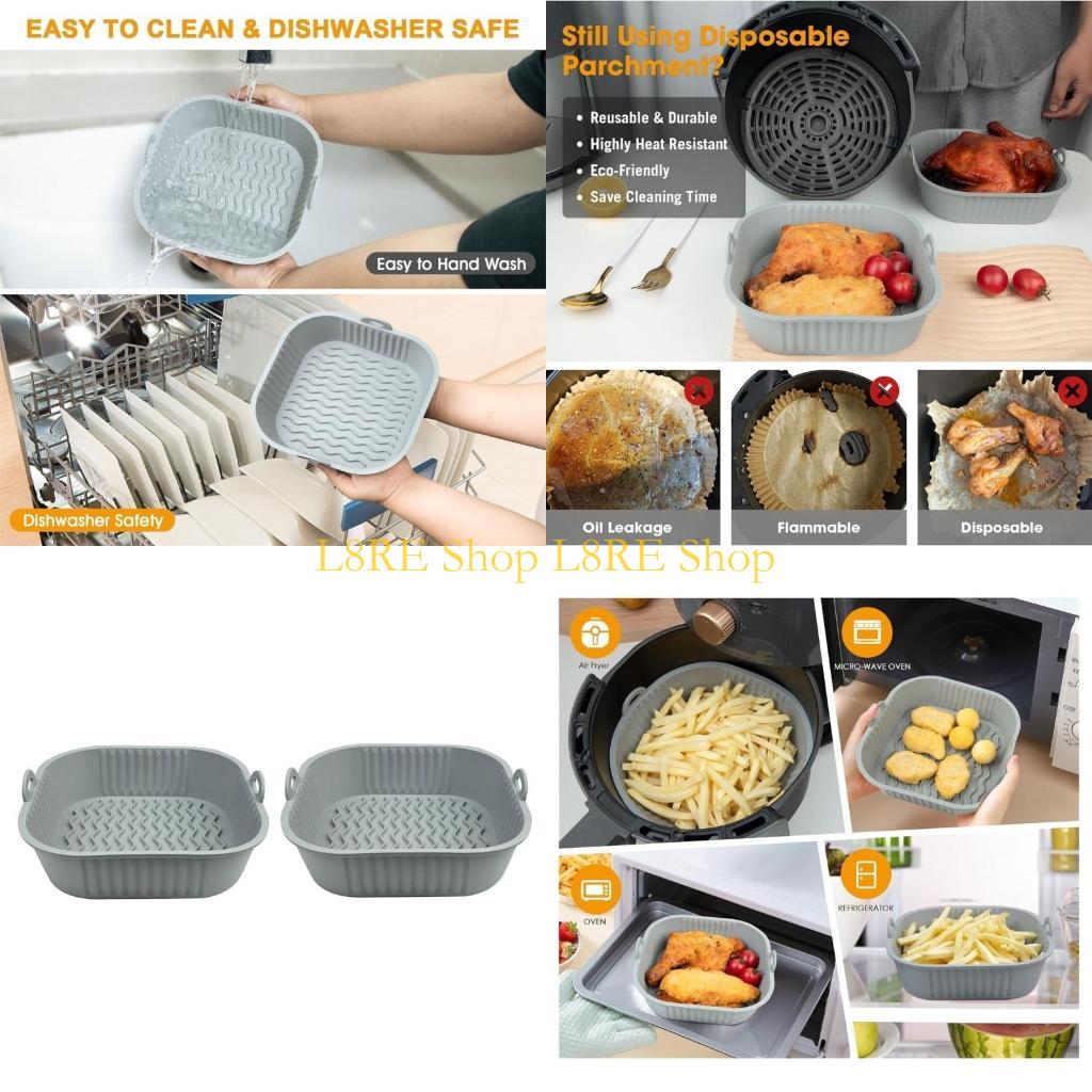 L8re paquete 2 revestimientos  - Air Fryer Silicone Pot Liner reseña y precio