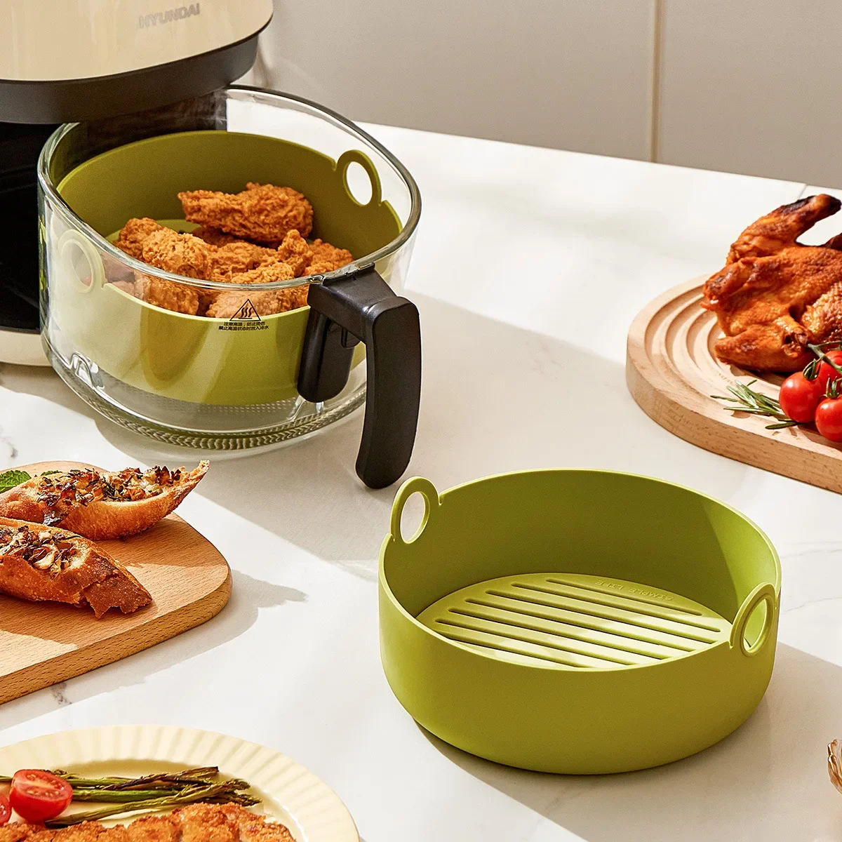 Revestimientos redondos para f - Air Fryer Silicone Pot Liner reseña y precio
