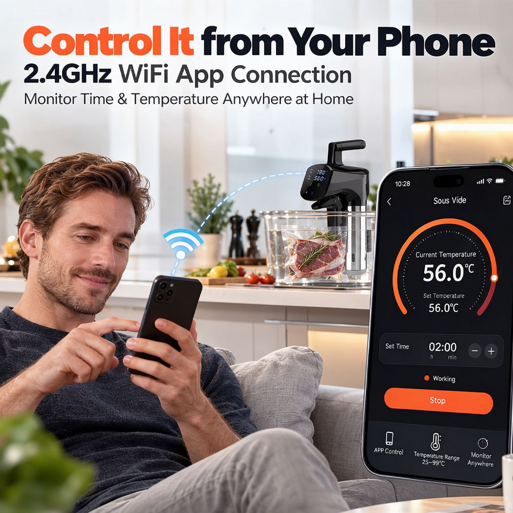 Cocina de inmersión con WiFi,  - Digital Sous Vide Precision Cooker reseña y precio