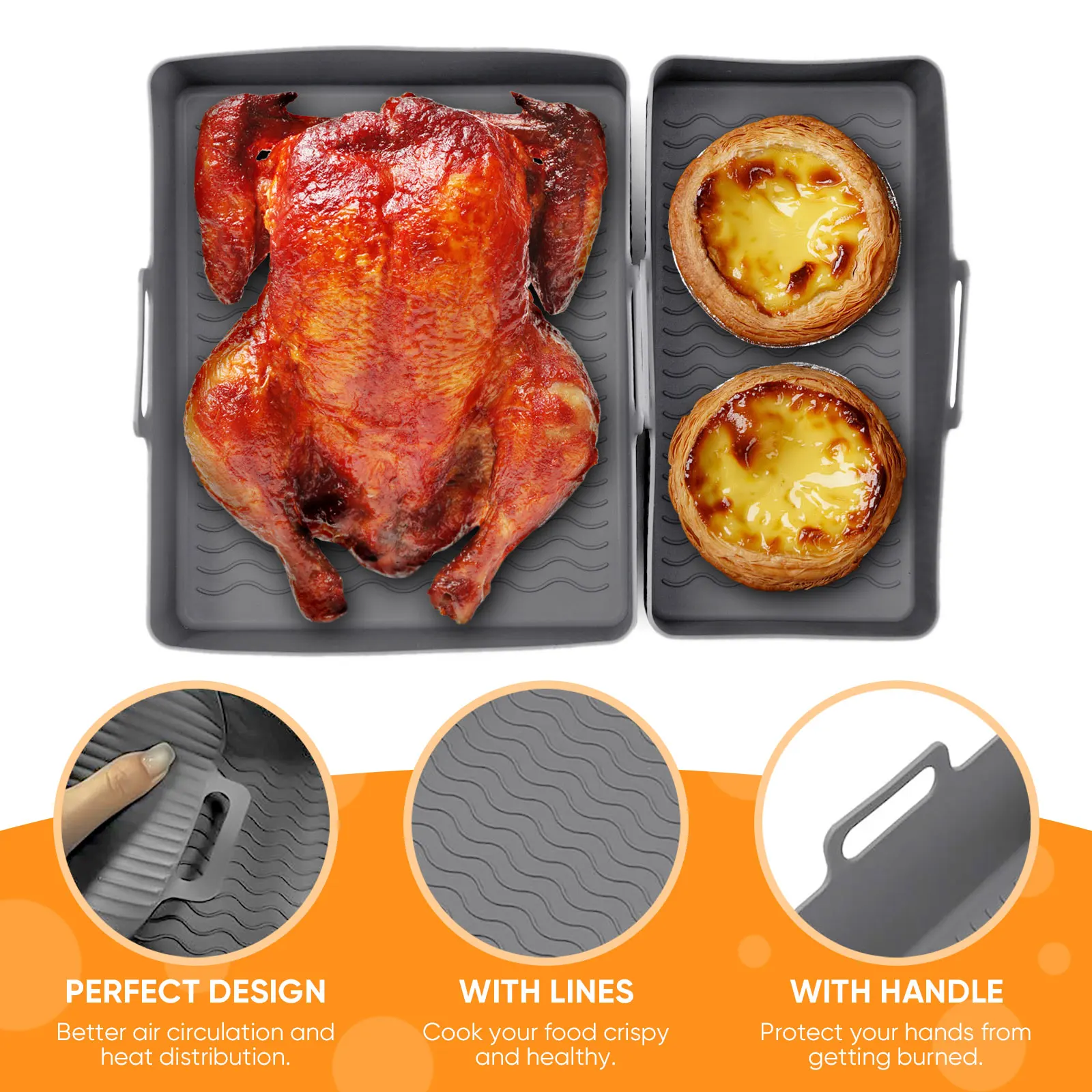 Juego de 2 piezas de alfombril - Air Fryer Silicone Pot Liner reseña y precio